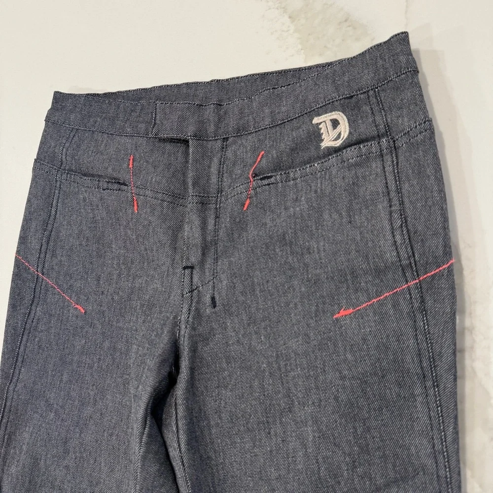 Y2K Vintage DIESEL Denim Flare Pants Side AnkleSlits Womens 28 Gray/Pink Accents - Picture 3 of 12